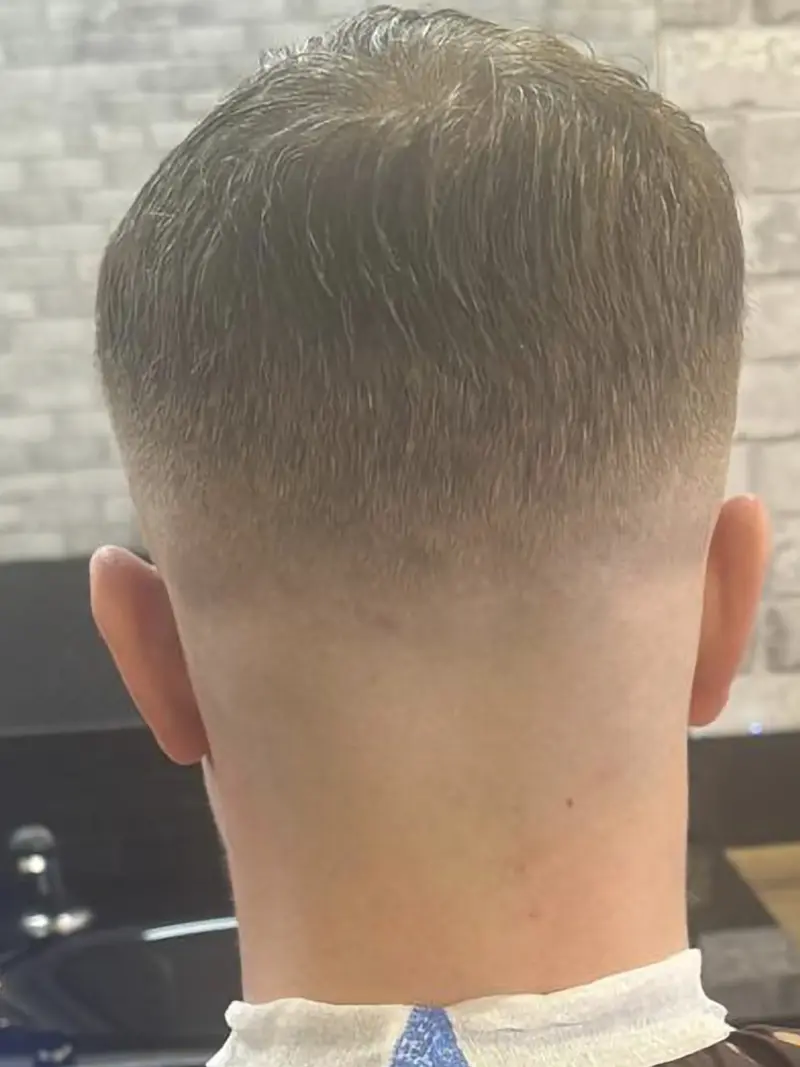 Back view of a fresh taper fade